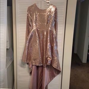 Gold Sequin High Low Dress